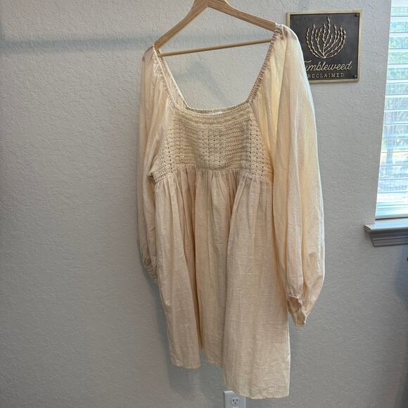 Women's First Love Cream Crochet Bodice Fit and Flare Dress‎ Size Large - Picture 10 of 10